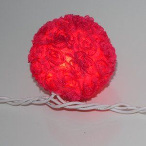 Pink Rosette Globe String Lights